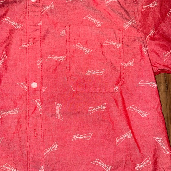 Red Budweiser button down - Picture 2 of 4